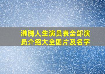 沸腾人生演员表全部演员介绍大全图片及名字