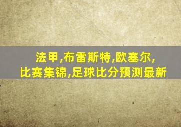 法甲,布雷斯特,欧塞尔,比赛集锦,足球比分预测最新