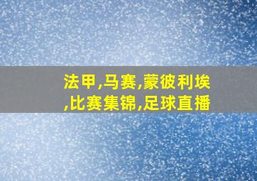 法甲,马赛,蒙彼利埃,比赛集锦,足球直播