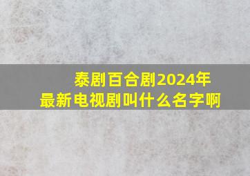 泰剧百合剧2024年最新电视剧叫什么名字啊