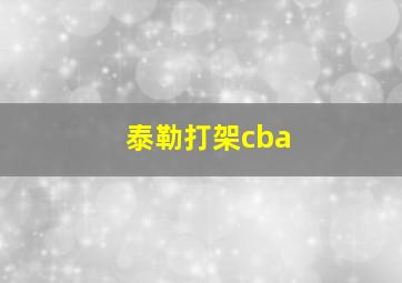 泰勒打架cba