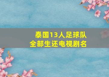 泰国13人足球队全部生还电视剧名