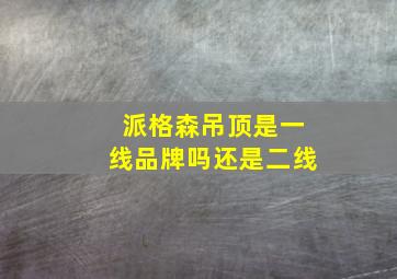 派格森吊顶是一线品牌吗还是二线