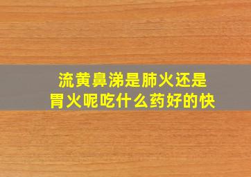 流黄鼻涕是肺火还是胃火呢吃什么药好的快