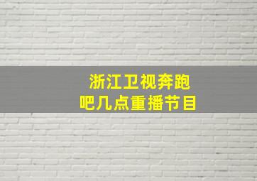 浙江卫视奔跑吧几点重播节目