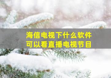 海信电视下什么软件可以看直播电视节目