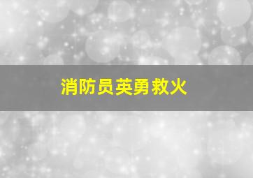 消防员英勇救火