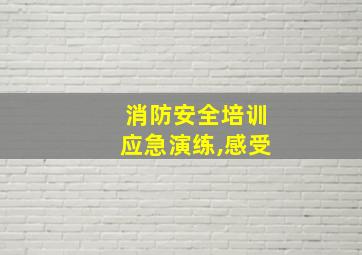 消防安全培训应急演练,感受