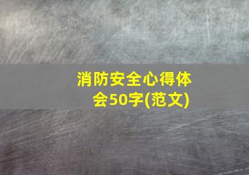 消防安全心得体会50字(范文)