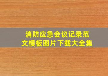 消防应急会议记录范文模板图片下载大全集