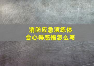 消防应急演练体会心得感悟怎么写