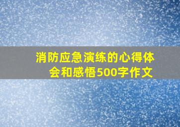 消防应急演练的心得体会和感悟500字作文