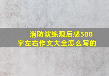 消防演练观后感500字左右作文大全怎么写的