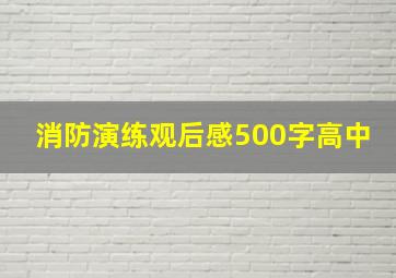 消防演练观后感500字高中