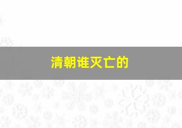 清朝谁灭亡的