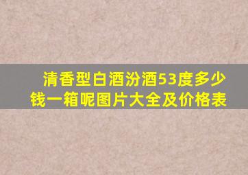 清香型白酒汾酒53度多少钱一箱呢图片大全及价格表