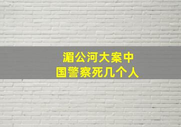 湄公河大案中国警察死几个人