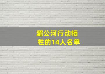 湄公河行动牺牲的14人名单