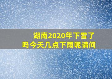 湖南2020年下雪了吗今天几点下雨呢请问