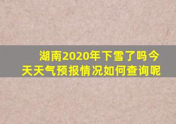 湖南2020年下雪了吗今天天气预报情况如何查询呢