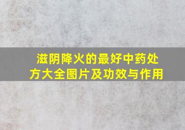 滋阴降火的最好中药处方大全图片及功效与作用