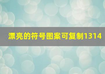 漂亮的符号图案可复制1314