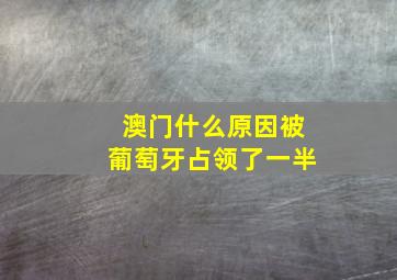 澳门什么原因被葡萄牙占领了一半