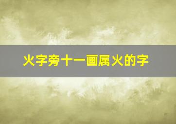 火字旁十一画属火的字