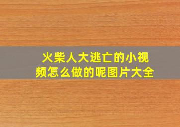 火柴人大逃亡的小视频怎么做的呢图片大全