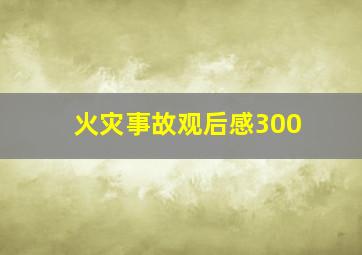 火灾事故观后感300