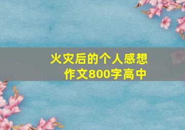 火灾后的个人感想作文800字高中