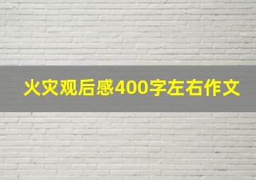 火灾观后感400字左右作文