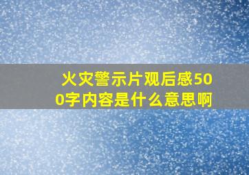 火灾警示片观后感500字内容是什么意思啊