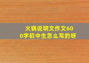 火锅说明文作文600字初中生怎么写的呀