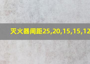 灭火器间距25,20,15,15,12,9