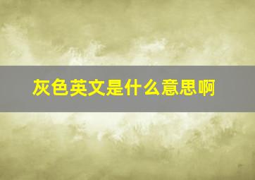 灰色英文是什么意思啊