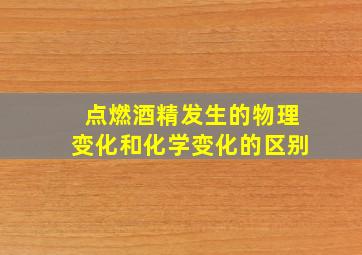 点燃酒精发生的物理变化和化学变化的区别