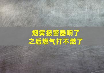 烟雾报警器响了之后燃气打不燃了