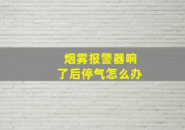 烟雾报警器响了后停气怎么办