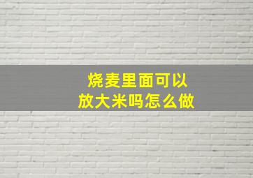 烧麦里面可以放大米吗怎么做