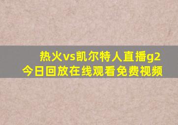 热火vs凯尔特人直播g2今日回放在线观看免费视频