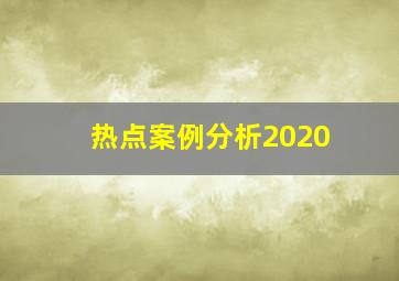 热点案例分析2020