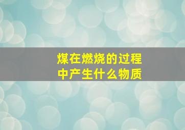 煤在燃烧的过程中产生什么物质