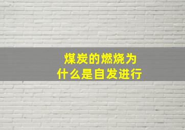 煤炭的燃烧为什么是自发进行