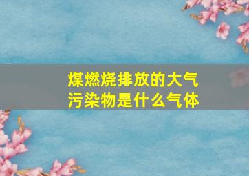 煤燃烧排放的大气污染物是什么气体