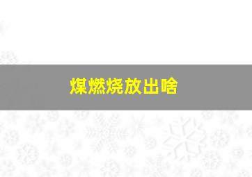 煤燃烧放出啥