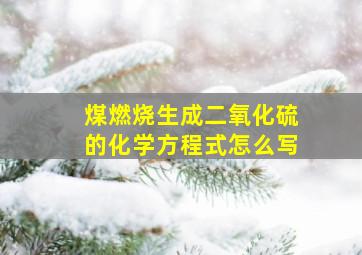 煤燃烧生成二氧化硫的化学方程式怎么写