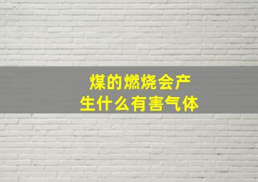 煤的燃烧会产生什么有害气体