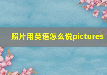 照片用英语怎么说pictures