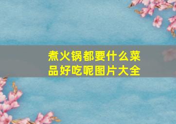 煮火锅都要什么菜品好吃呢图片大全